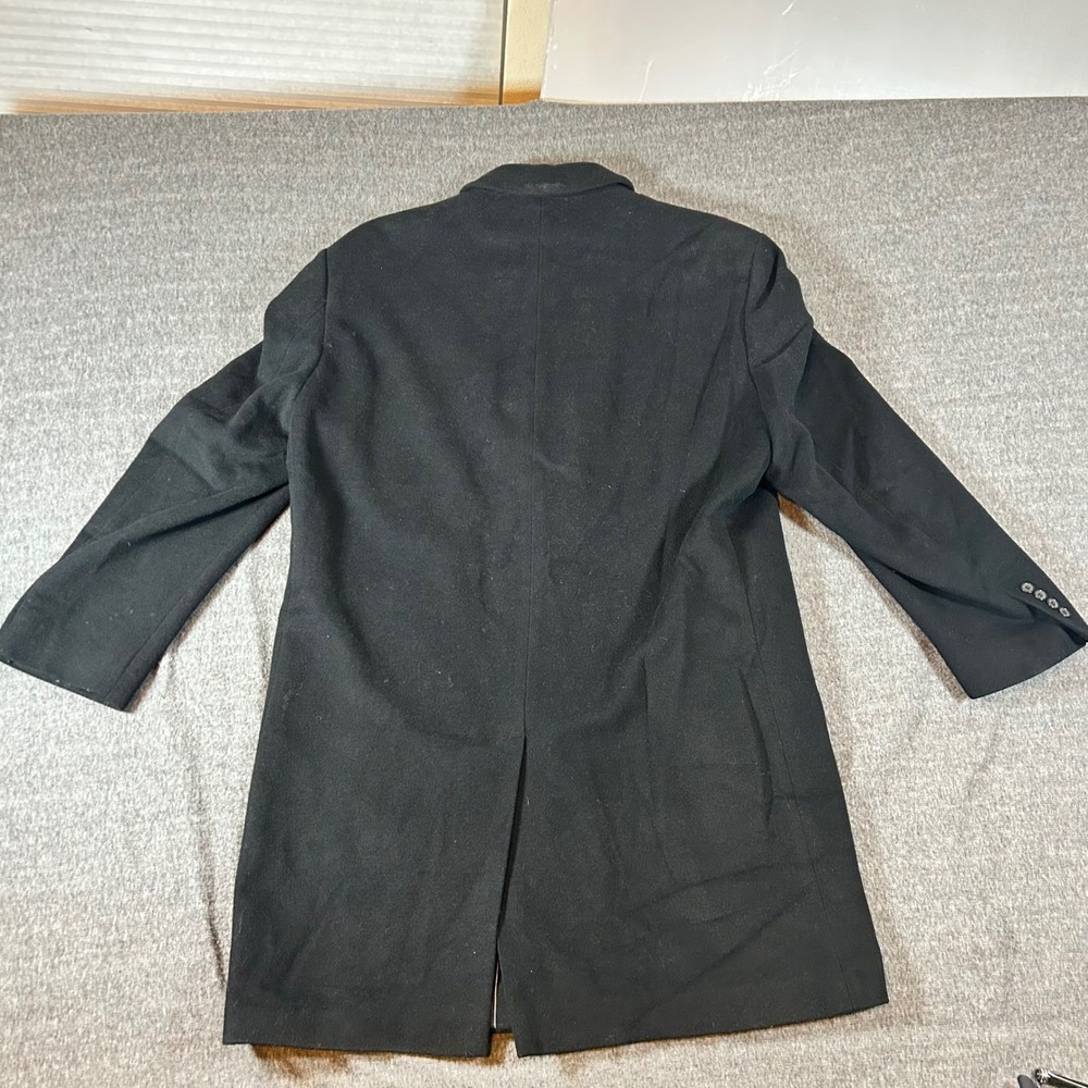 Ralph Lauren Mens Black Wool Blend Overcoat Size 42R Classic Business - Picture 6 of 9